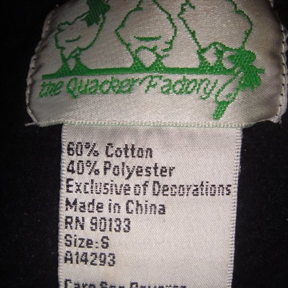 QUACKER FACTORY * Joy to the World embroidered BLACK Tunic Sweatshirt TOP * S M - Picture 7 of 7